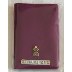 Portefeuille violet personnalisé - Porte-passeport violet personnalisé